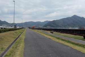 河川敷は広くグランドなどに活用されている.